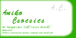 aniko csocsics business card